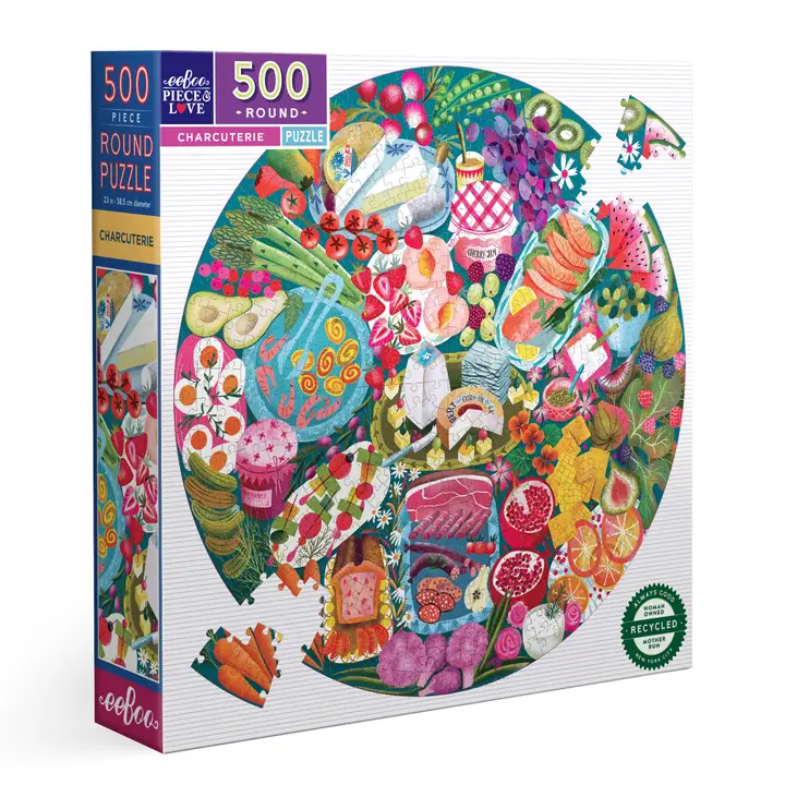 eeboo|Piece & Love|500 Piece Jigsaw Puzzles|Round