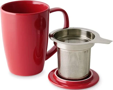 ForLife Design|Curve Tall Tea Mug with Infuser and Lid | 15 ounce