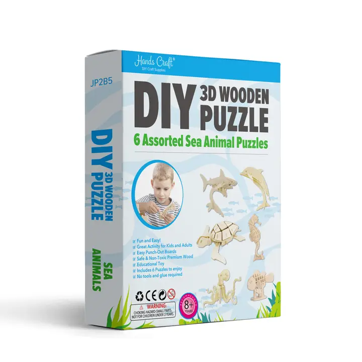 Hands Craft|3D Wooden Puzzle|Sea Animals