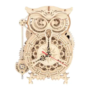 Hands Craft| Owl Clock|Mechanical Time|ROKR