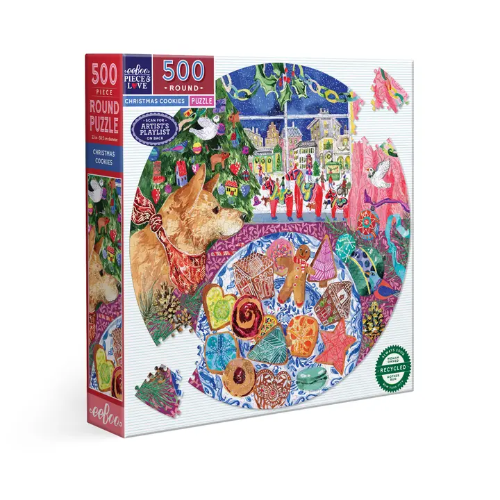 eeboo|Piece & Love|500 Piece Jigsaw Puzzles|Round