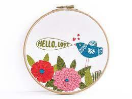 Budgiegoods Hello Love Embroidery and Cross Stitch Kit