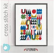 Budgiegoods Embroidery and Cross Stitch Kit in Brightside Design