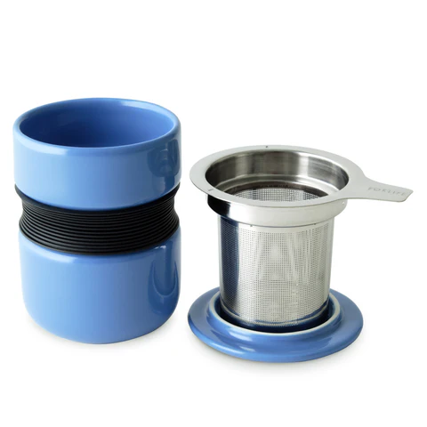 Curve Asian Style Tea Cup With infuser & Lid 12 OZ.