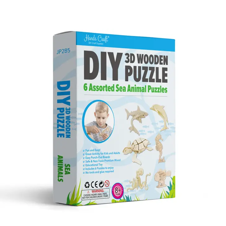 Hands Craft 3D Wooden Puzzle (Sea Animals)