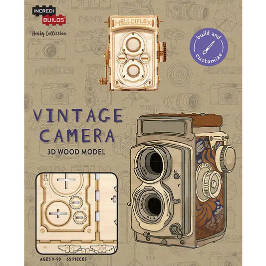 IncrediBuilds Hobby Collection: Vintage Camera|3D Wood Model|Insight Editions