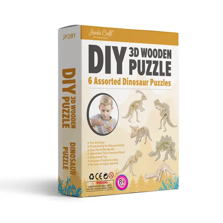 Hands Craft| 3D Wooden Puzzle| DIY Dinosaur Puzzles