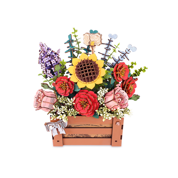 Hands Craft|3D Wooden Flower Puzzles|DIY Assembly
