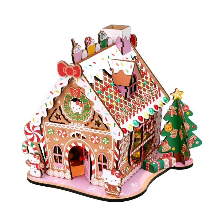 Hello Kitty|Gingerbread House|DIY Wooden Puzzles|Hands Craft