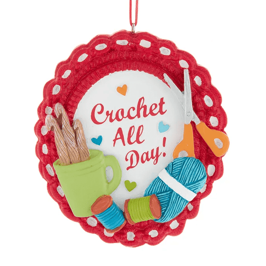 crochet all day ornament