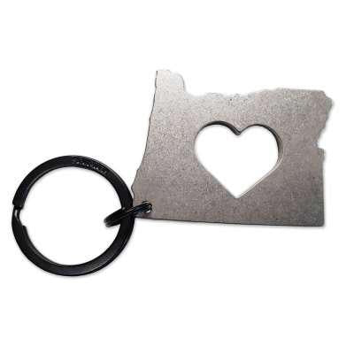 (Paradise Cay) Oregon Heart Keychain