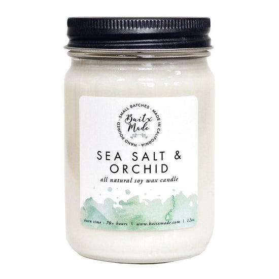 Baitx Made All Natural Soy Based Candle in Sea Salt and Orchid