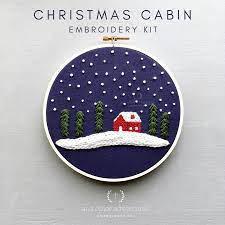 And Other Adventures Christmas Cabin Embroidery Kit