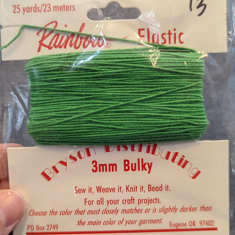 Bryson Rainbow 3mm Elastic Cord in Grass Green