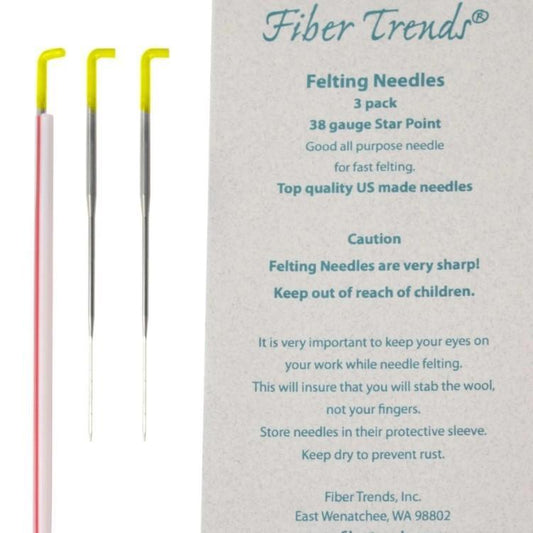 (Fiber Trends) Twisted Felting Needles 3 Pack Triangular Point 40 Gauge