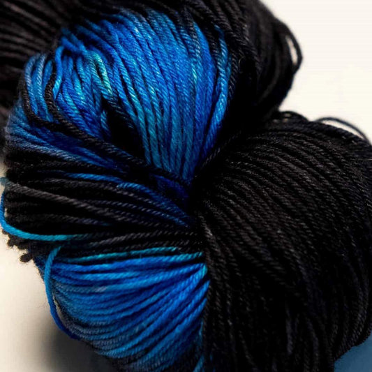 Midnight Aegean Sea Black and Blue Alexandra The Art of Yarn Dark Side of the Moon in Superwash Merino and Silk