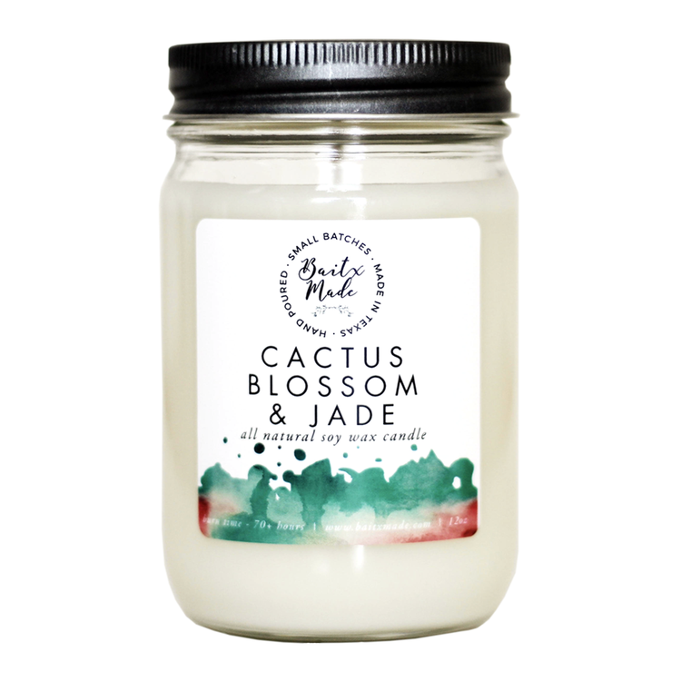 Baitx Made All Natural Soy Based Candle in Cactus Blossom and Jade