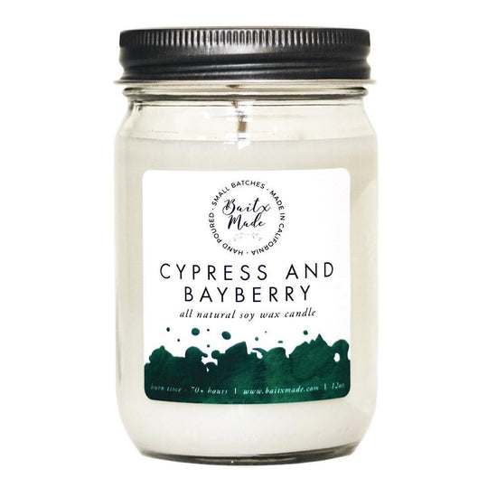 Baitx Made All Natural Soy Based Candle in Cypress and Bayberry